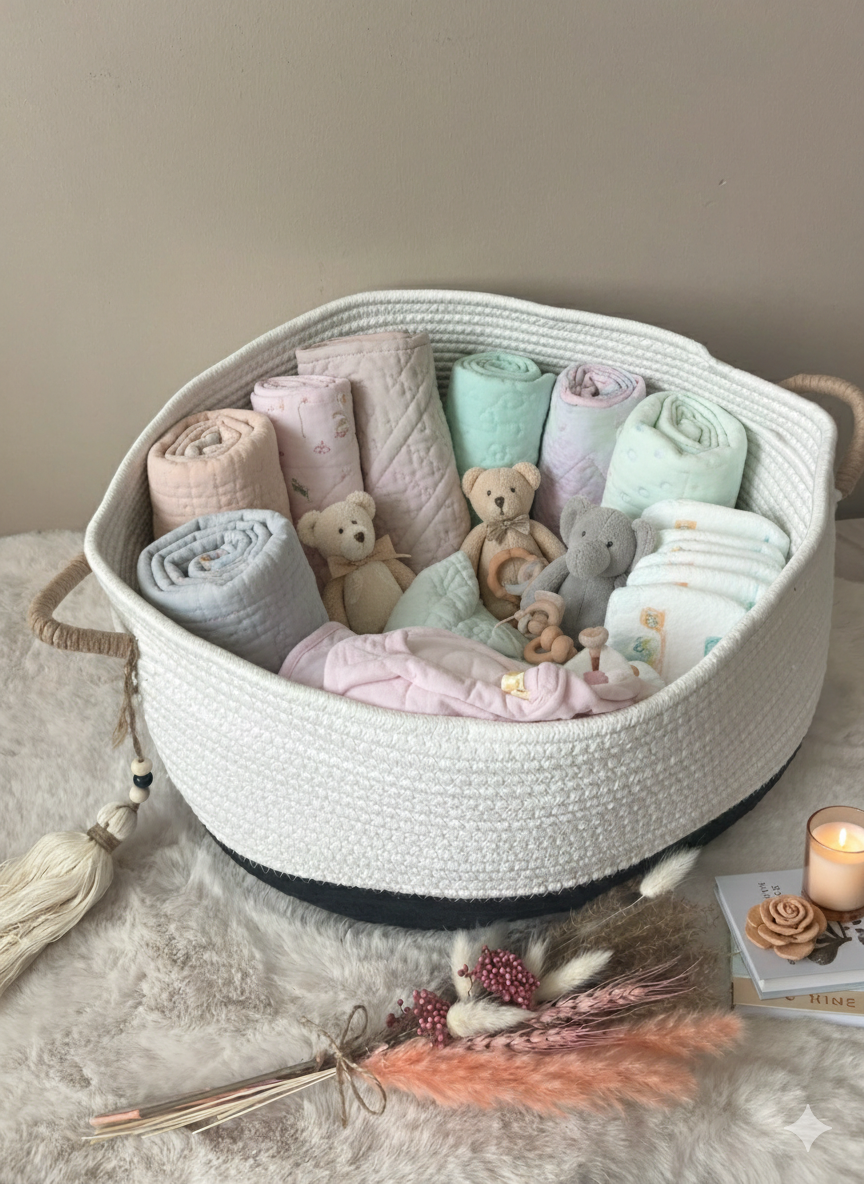 Le Grand Panier "Coton Neige" – L'Allié de votre Organisation ✨